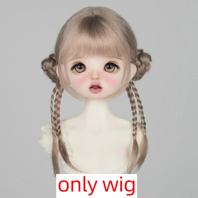 30cm Doll Wig Bangs Ponytail Curly Soft Mohair