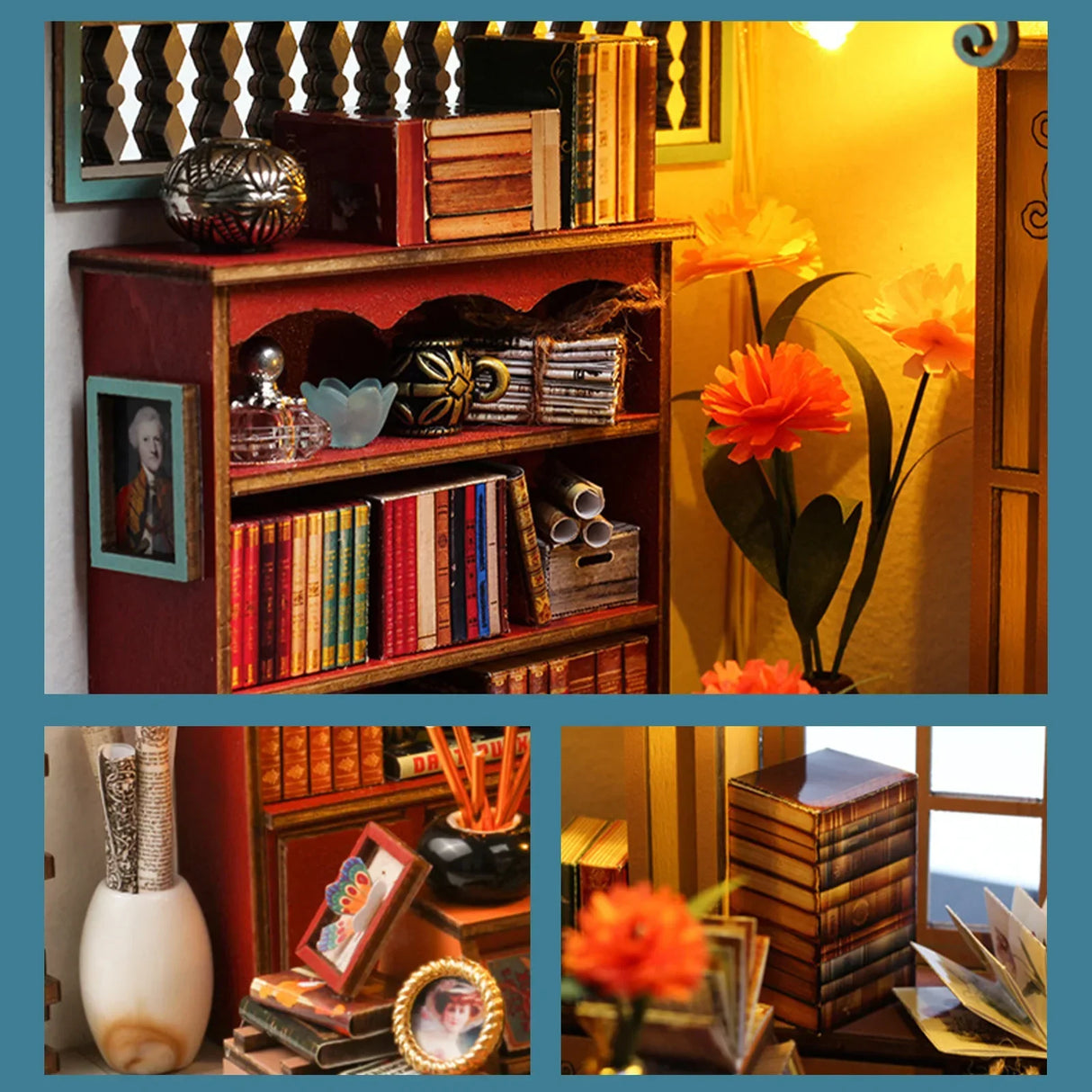 DIY book corner kit with led light 3D