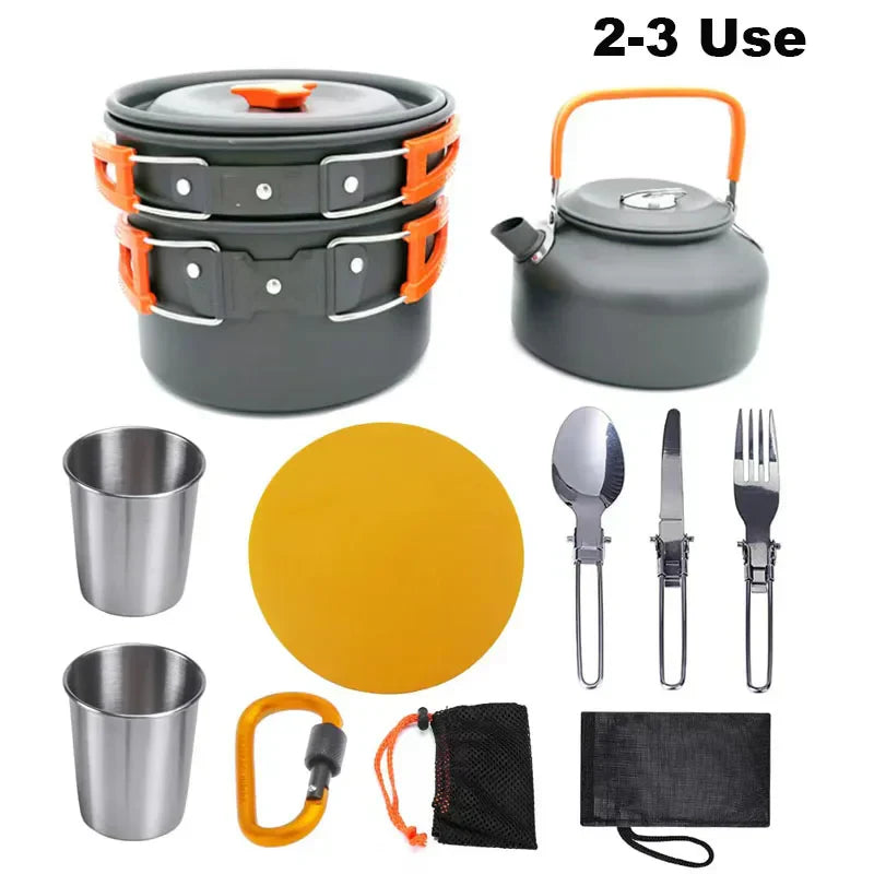 Camping Cooking Set Outdoor Aluminum Lightweight Equipment Camping