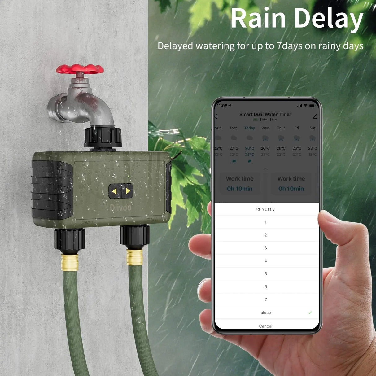 Diivoo 1/2/3 Zone Garden Watering Timer Wifi Automatic