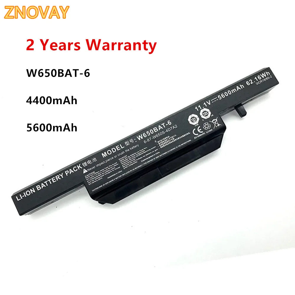 ZNOVAY W650BAT-6 Laptop Battery For CLEVO W650DC W650RB