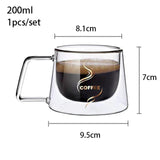 YWDL 200ml Double Wall Glass Coffee Mug Heat-resistant