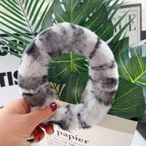 Real Rex Rabbit Hair Headband Fur Hairpin Korean