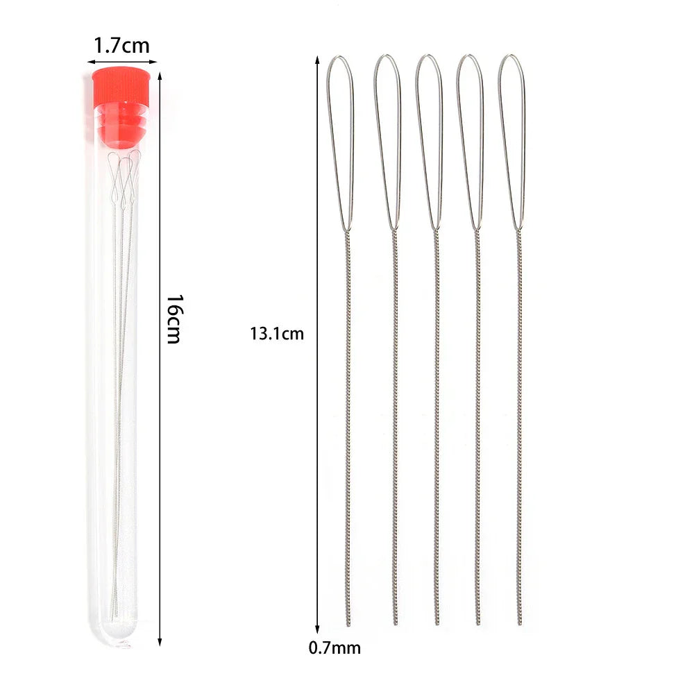 5pcs7pcs Stainless Steel Beaded Needle For Beads Threading