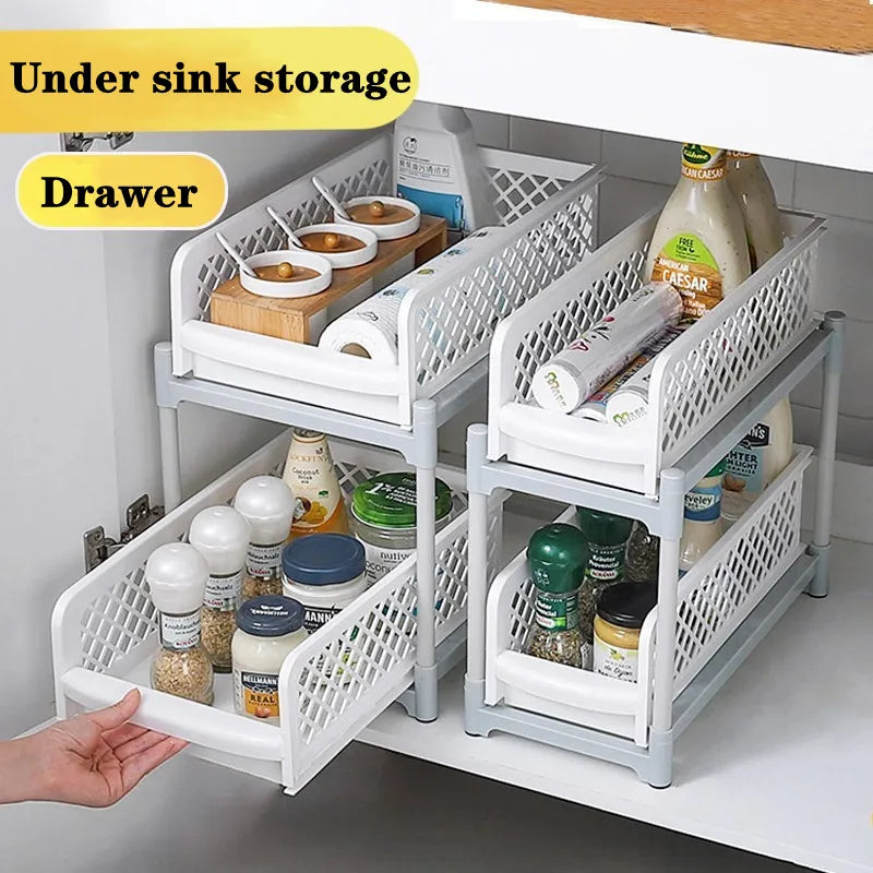 2-Tier Under Sink Organizer Kitchen Drawer Bathroom Storage