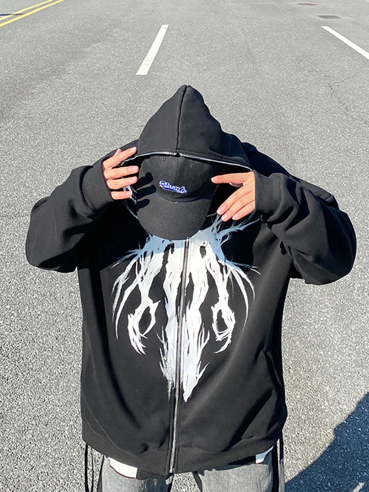 Hoodies Anime Oversized Hoodie Men's Clothing Goth Hip