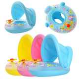 Cartoon Inflatable Baby Swim Ring Seat Floating Sunshade