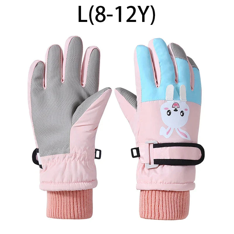 Cartoon Kids Gloves Thickened Warm Winter Ski FiveFinger