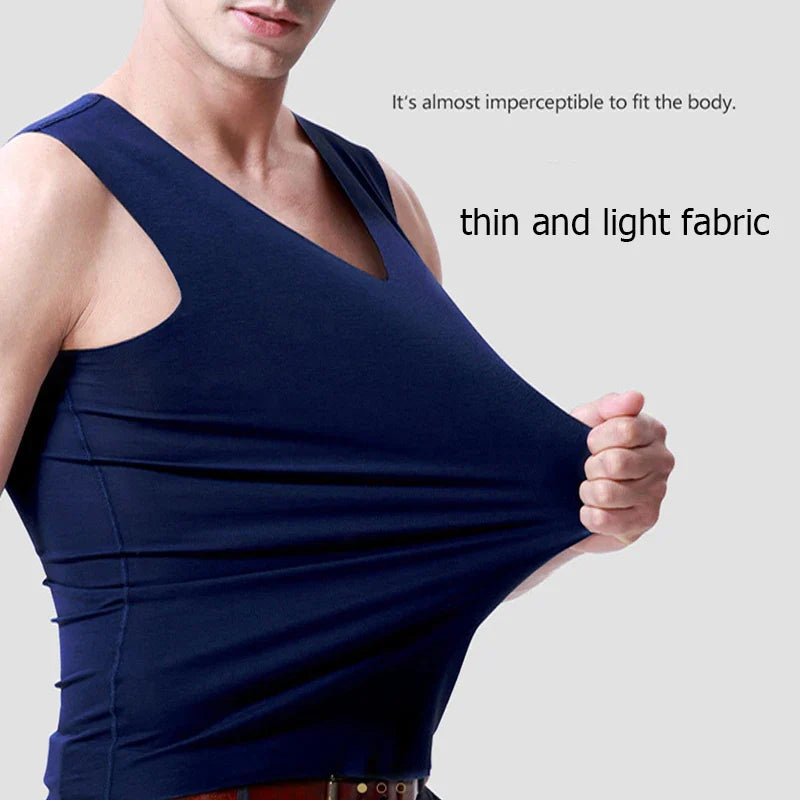 Ice Silk Seamless Mens Vest Loose Sleeveless Sport