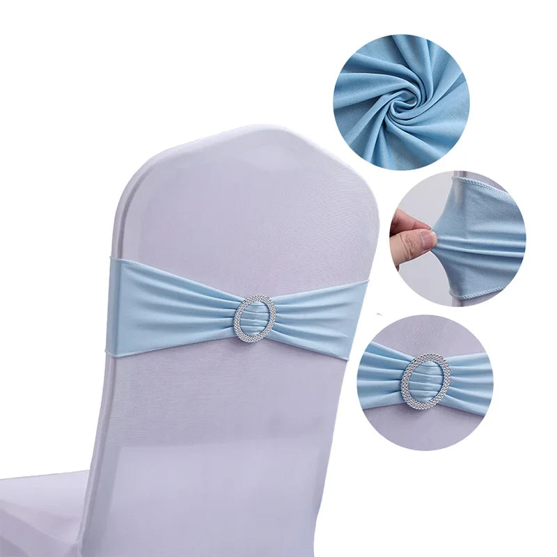 20 Pieces Polyester Spandex Chair Sashes Bands Stretch