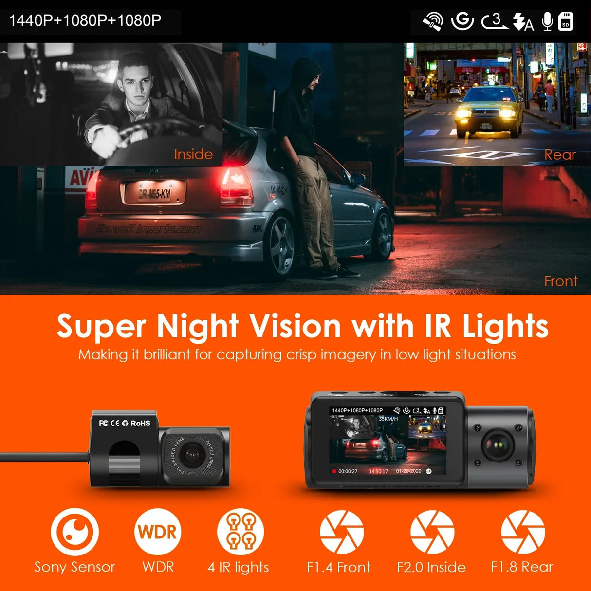 Vantrue N4 Dash Cam 4K Car Video Recorder
