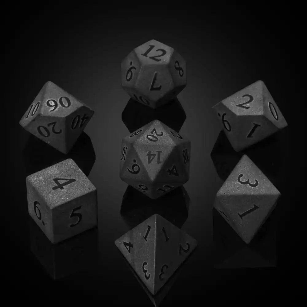 Cusdie 7Pcs Obsidian Dice DND Handmade 16mm D4-D20