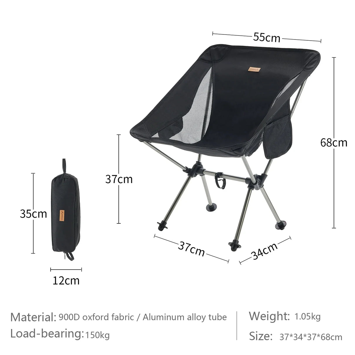 BSWolf Folding Chair Ultralight Detachabl Portable Camping Chair