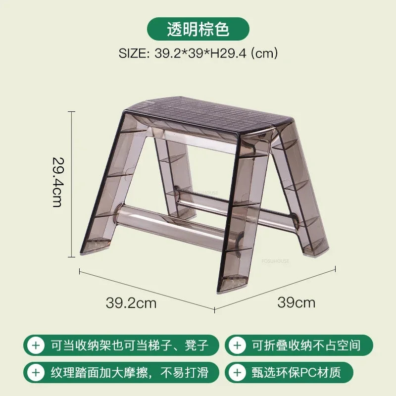 Modern Home Folding Ladder Transparent Acrylic Step Ladders