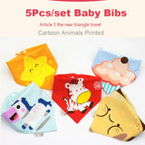 5Pcs/Set Baby Bibs Triangle Double Cotton Bandana Bibs