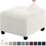 Polar Fleece Footstool Cover Durable Stretch Ottoman Cover