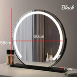 Vanity Mirror with Lights LED Round Makeup Mirror for Bedroom with 10X Magnification Smart Touch Dimmable 3 Modes 360° Rotation