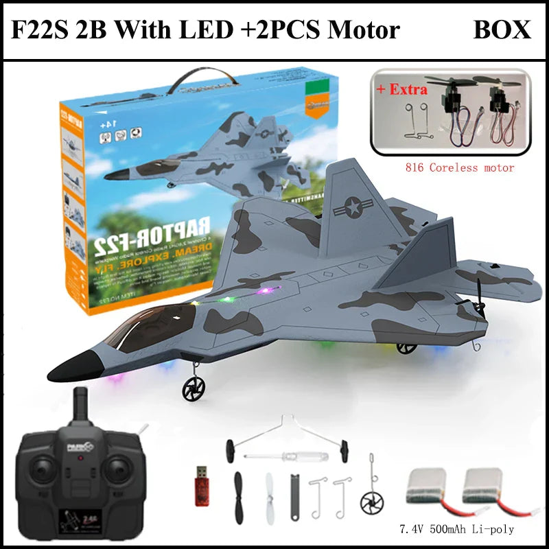 New F22S 2.4G 4CH 3D6G RC Airplane Raptor