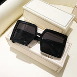 Retro Pink Big Frame Square Sunglasses Women Brand