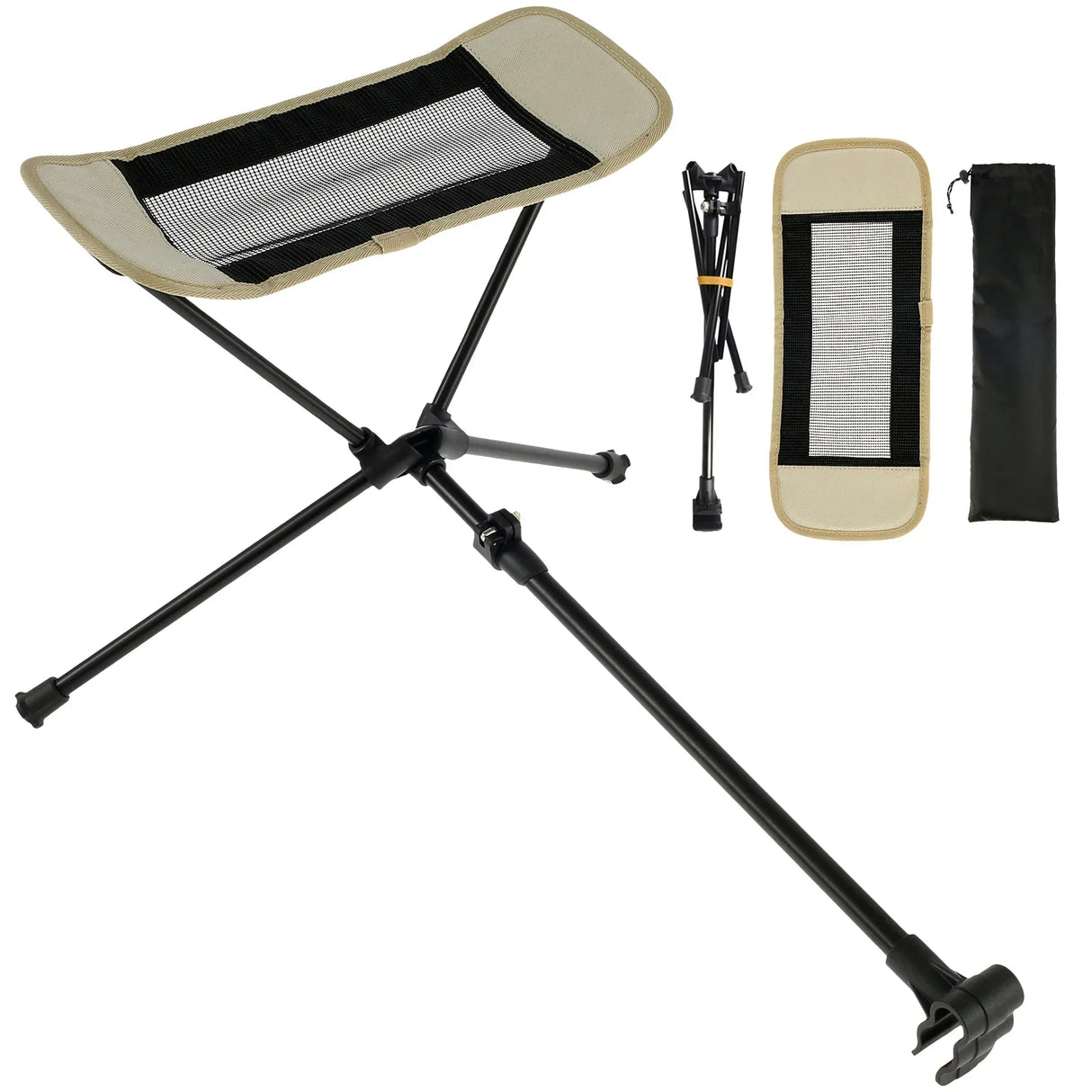 Outdoor Portable Folding Chair Footrest Aluminium Alloy Retractable