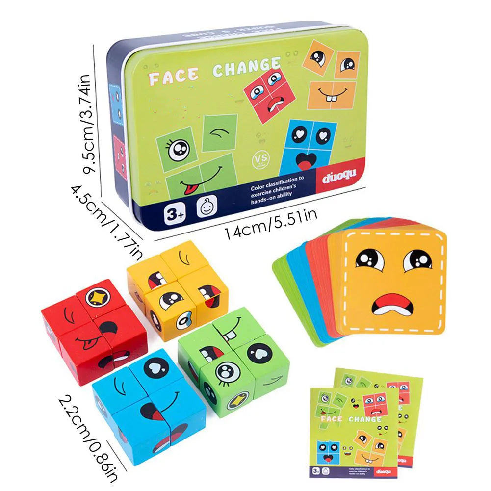 Kids Montessori Toy pcs Cards of Emoticon Puzzle