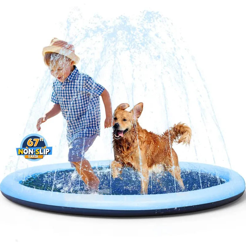 Kids Dog Anti-Slip Splash Pad Thick Sprinkler Pool