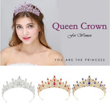 Vintage Queen Crown Durable Gorgeous Baroque Crystal Headbands
