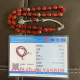 Gemstone Tasbih Natural Brazil Red Agate stone Islamic