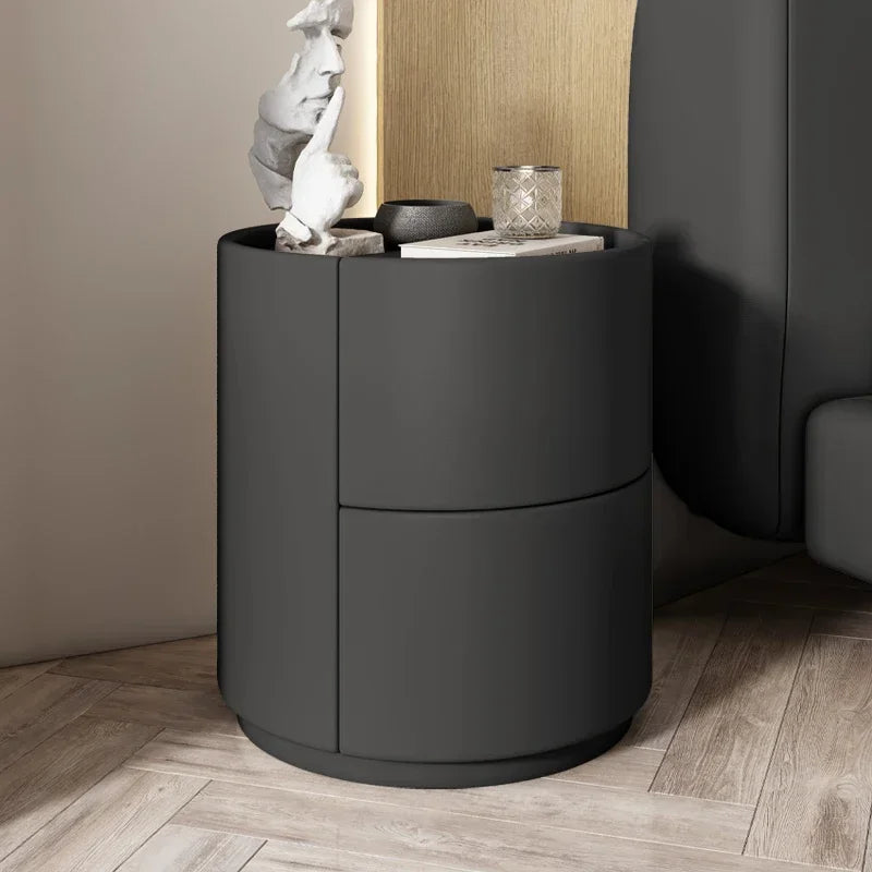 Italian Luxury Nightstands Minimalist Round Nordic Organizers Side