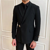 British Style Black Suit Jacket Male Elegant Gentleman