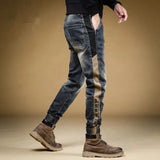 Trousers with Print Stretch Male Cowboy Pants Elastic