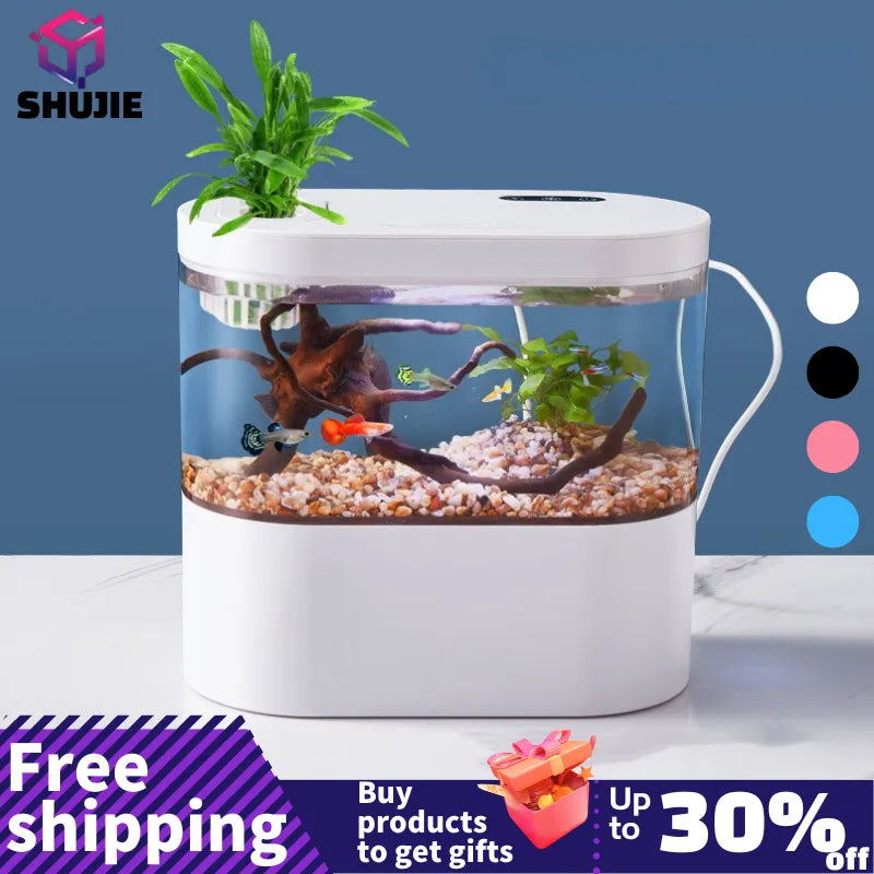 Desktop Creative Mini Aquarium Fish Tank with Biochemical