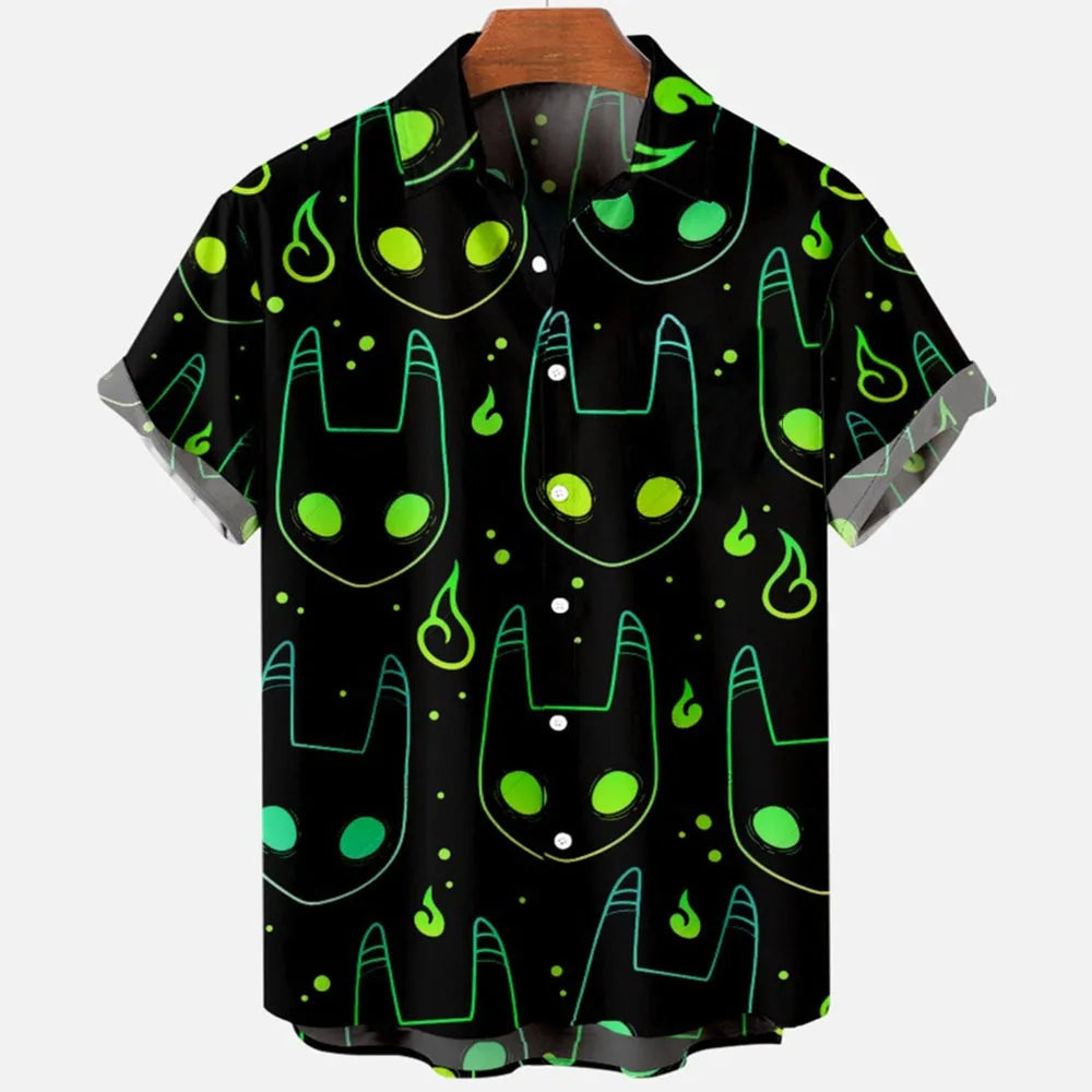 Devil Horror 3d Print Hawaiian Shirt Men Clothes