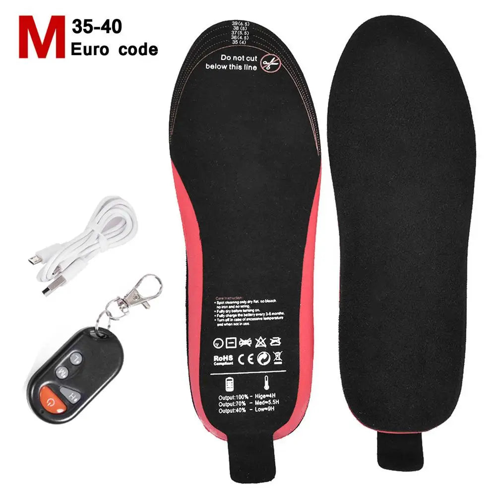 USB Heated Shoe Insoles Rechargeable Electric Foot Warming