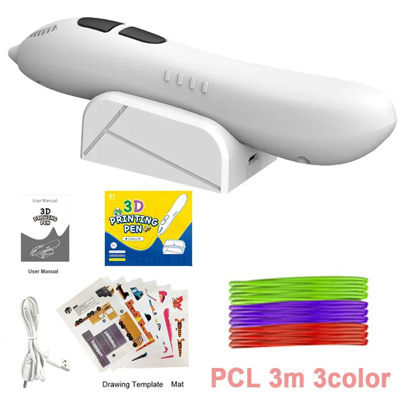 Kids' Safe 3D Printing Pen - Wireless, Low-Temperature,