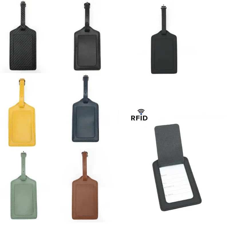 Stylish PU Leather Suitcase Identifier Tag Travel Luggage