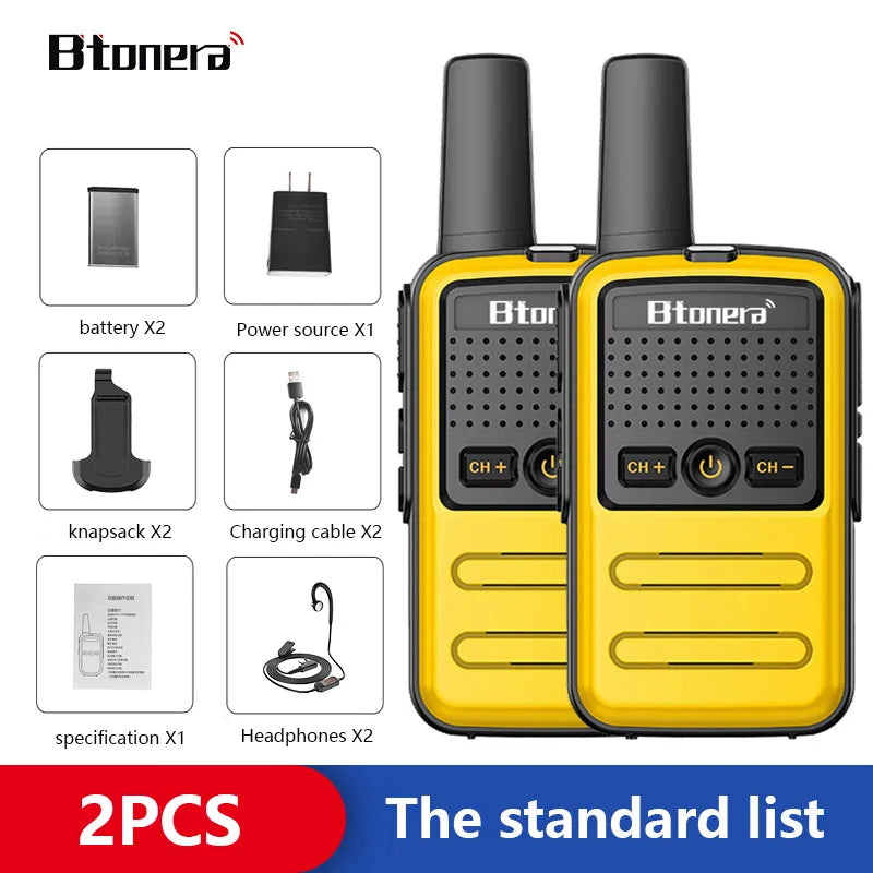 Btoera 2 Pcs Mini Walkie Talkie PMR 446