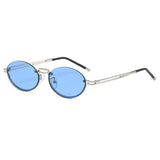 Trendy Brown Round Oval Rimless Sunglasses Women Brand