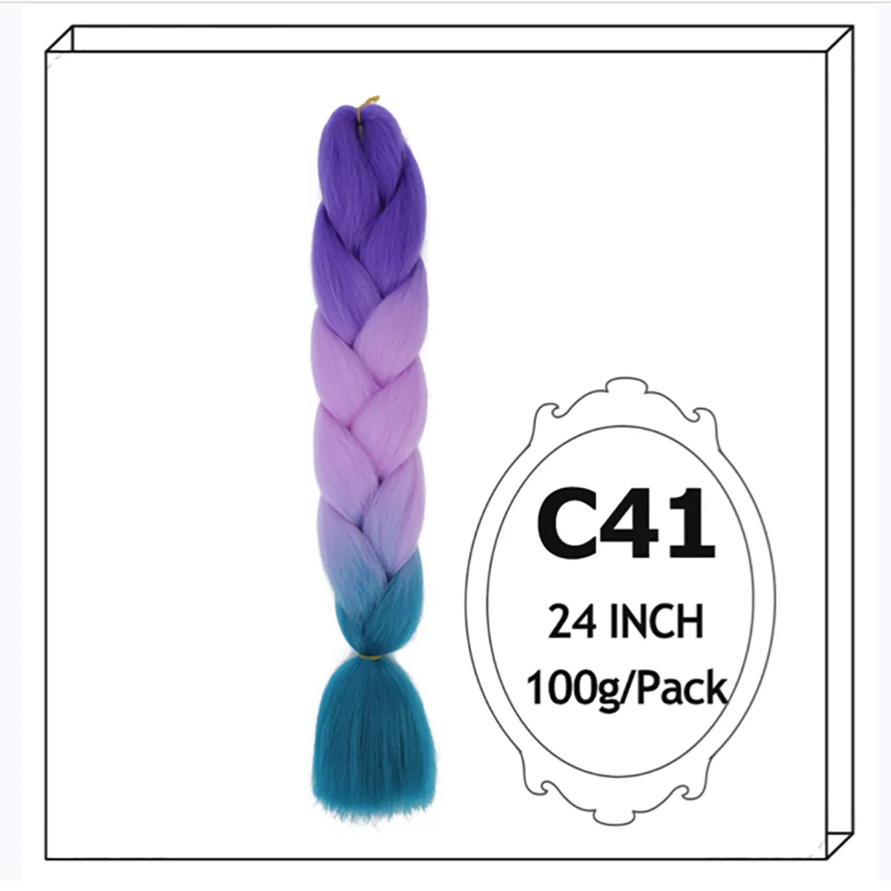 24Inch Synthetic Long Jumbo Ombre Braiding Hair For