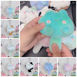 Squeak Long Tailed Cat Plush Keychain Cartoon Cute