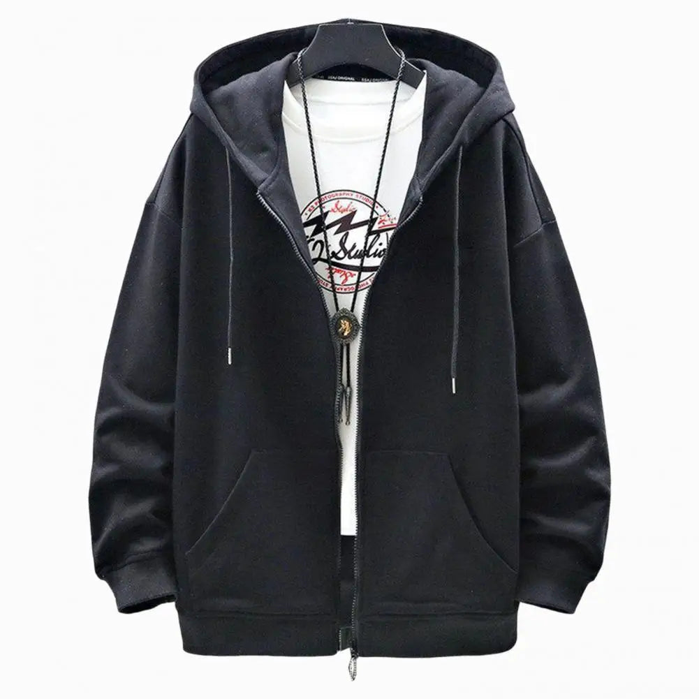 Trendy Autumn Winter Men Fleece Hoodie Sweater Jacket