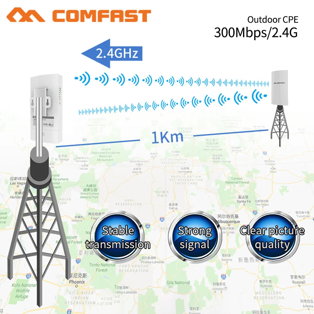 1KM 2.4G Long Distance Outdoor Wifi Access Point