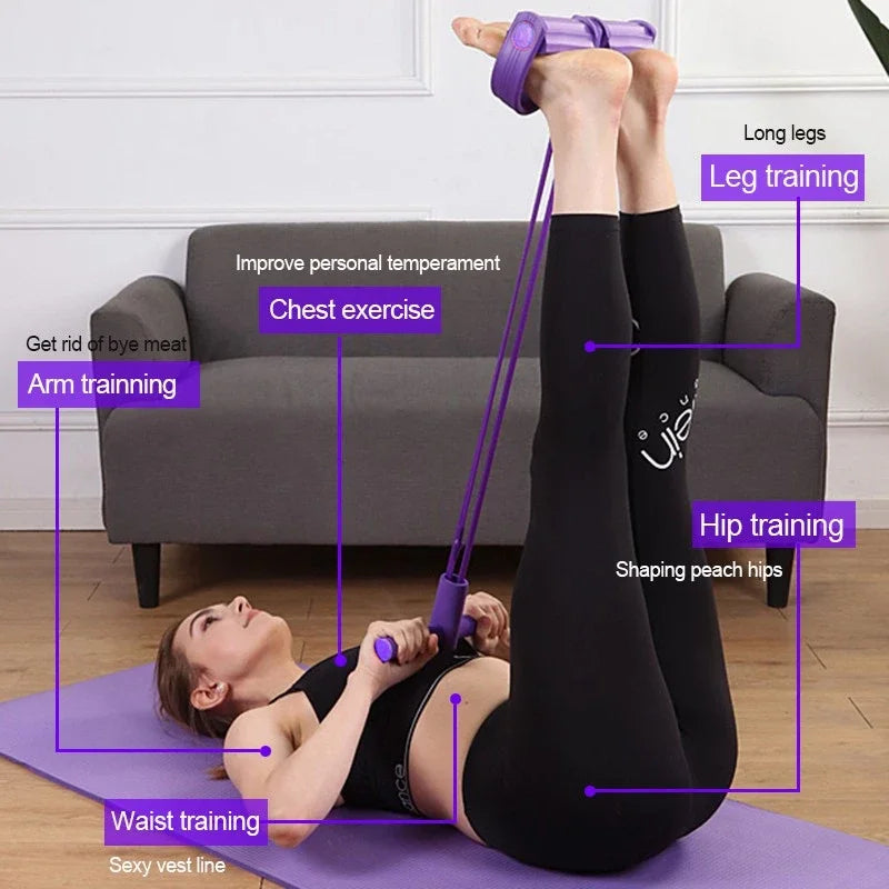Multifunction Tension Rope Resistance Band Elastic Pedal Puller