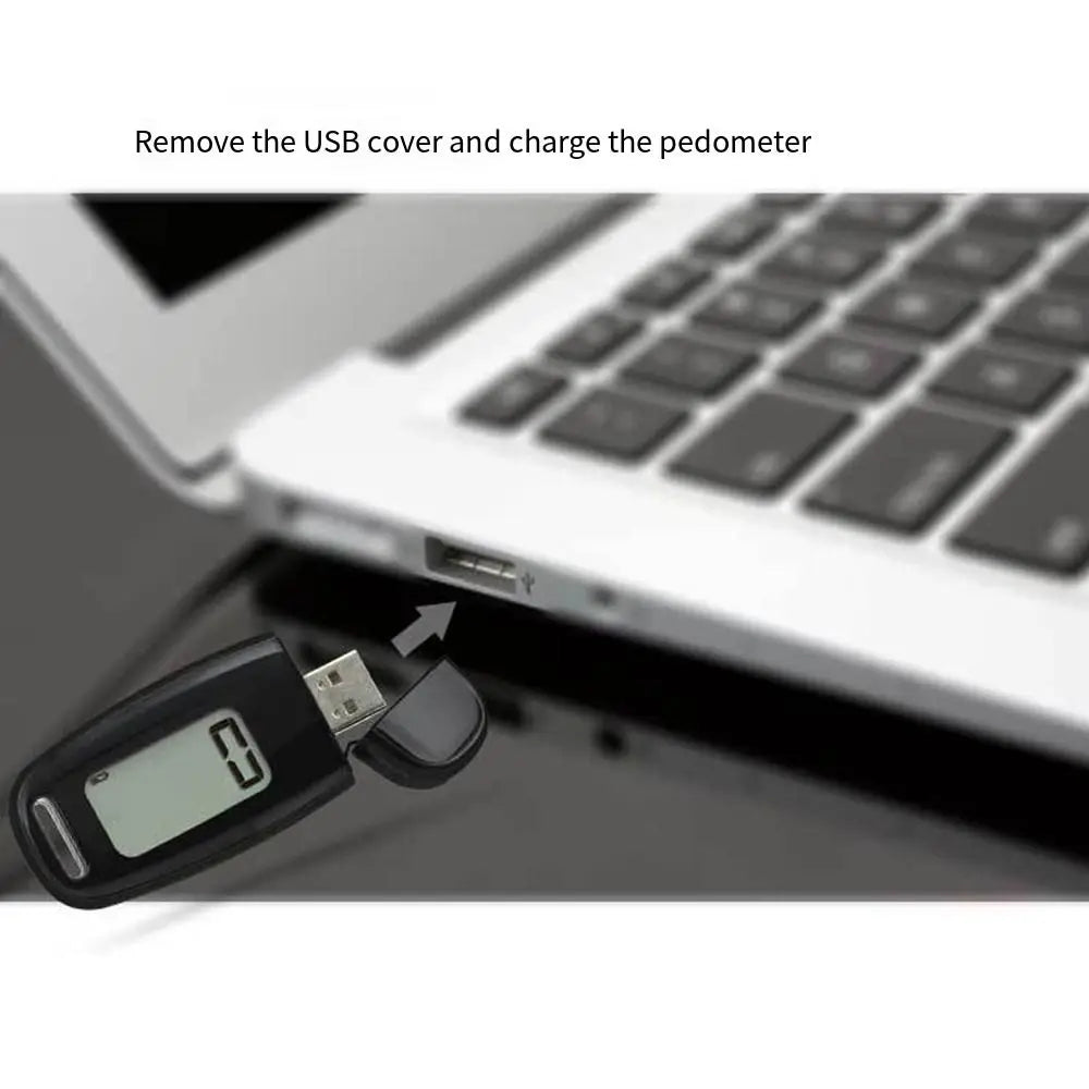 USB Rechargeable 3D Pedometer 3D Tri-Axis Sensor Backlight