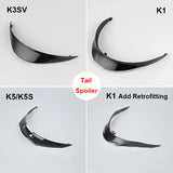 Cascos K1 Motorcycle Helmet Tail Spoiler K1 K3SV K5S Refitting Big Tail Spoiler Universal Capacete De Moto Helmet Accessories