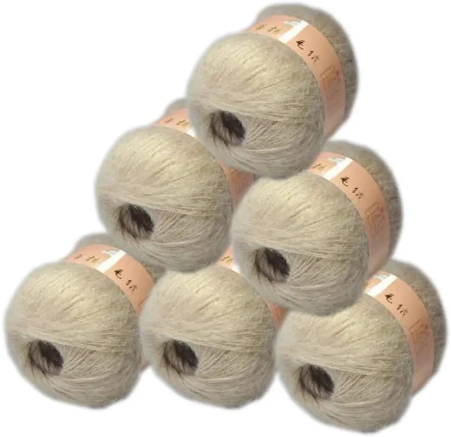 6 Balls Angora Mohair Wool Yarn for Knitting