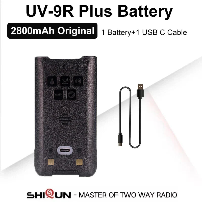 Baofeng UV-9R Battery USB C Charge 4800mAh Li-ion