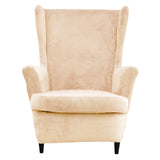 Velvet Wing Chair Covers Stretch Spandex Wingback Slipcover