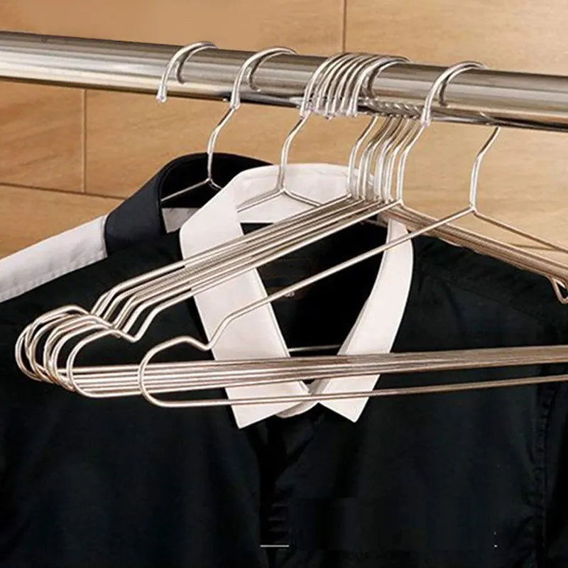 10pcs/set Clothes Hangers Stainless Steel Clothing Drying Rack