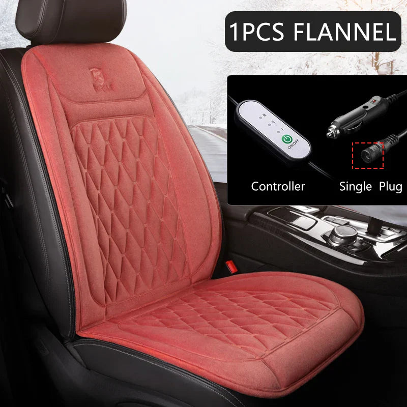 12V Heated Car Seat Cushion Cloth/Flannel Car Seat